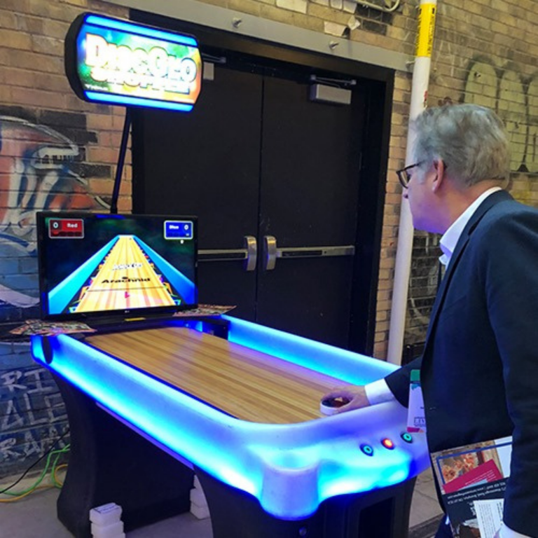 interactive LED shuffleboard game rental in Dubai