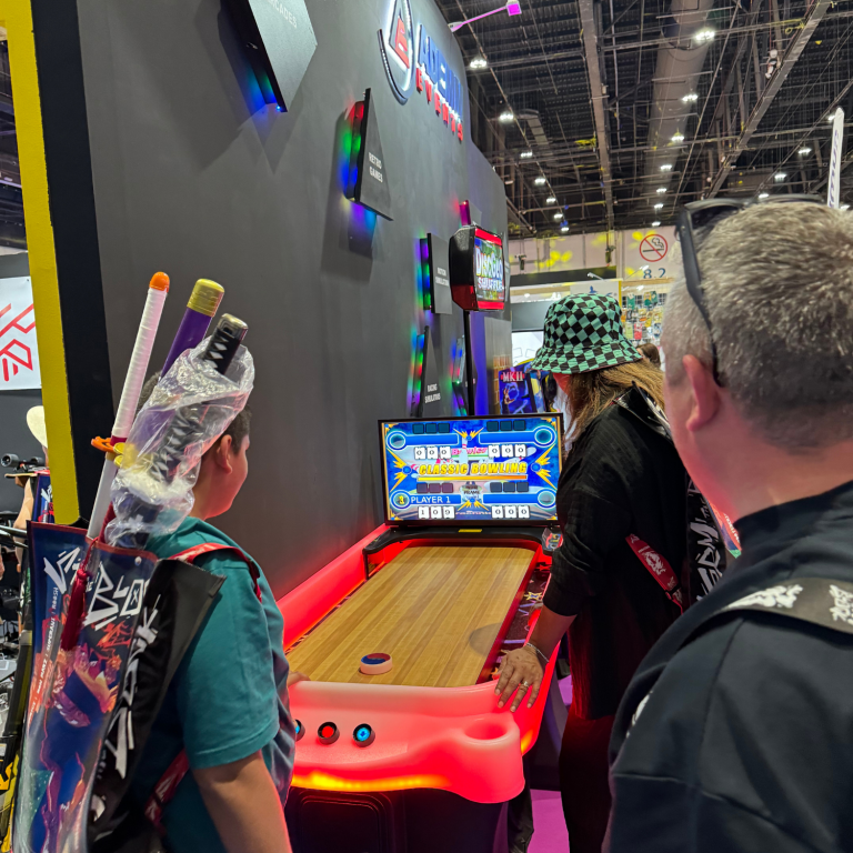 DiscGlo Shuffle interactive LED shuffleboard game rental in Dubai